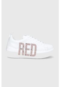 Red Valentino Buty skórzane kolor biały na platformie. Nosek buta: okrągły. Zapięcie: sznurówki. Kolor: biały. Materiał: skóra. Obcas: na platformie #1