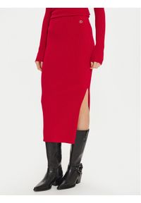 TwinSet - TWINSET Spódnica ołówkowa 242TT3026 Czerwony Slim Fit. Kolor: czerwony. Materiał: syntetyk, wiskoza