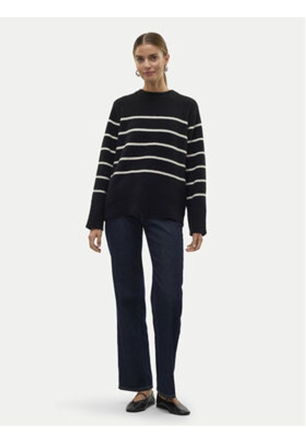 Vero Moda Sweter Flawless 10320487 Czarny Loose Fit. Kolor: czarny. Materiał: syntetyk