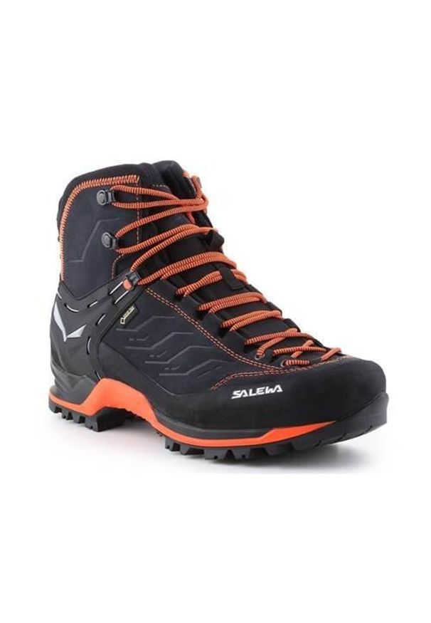 Buty trekkingowe męskie Salewa Buty Męskie MS Mtn Trainer Mid Gtx. Wysokość cholewki: za kostkę. Zapięcie: sznurówki. Kolor: wielokolorowy, pomarańczowy, czarny. Materiał: materiał, syntetyk. Szerokość cholewki: normalna