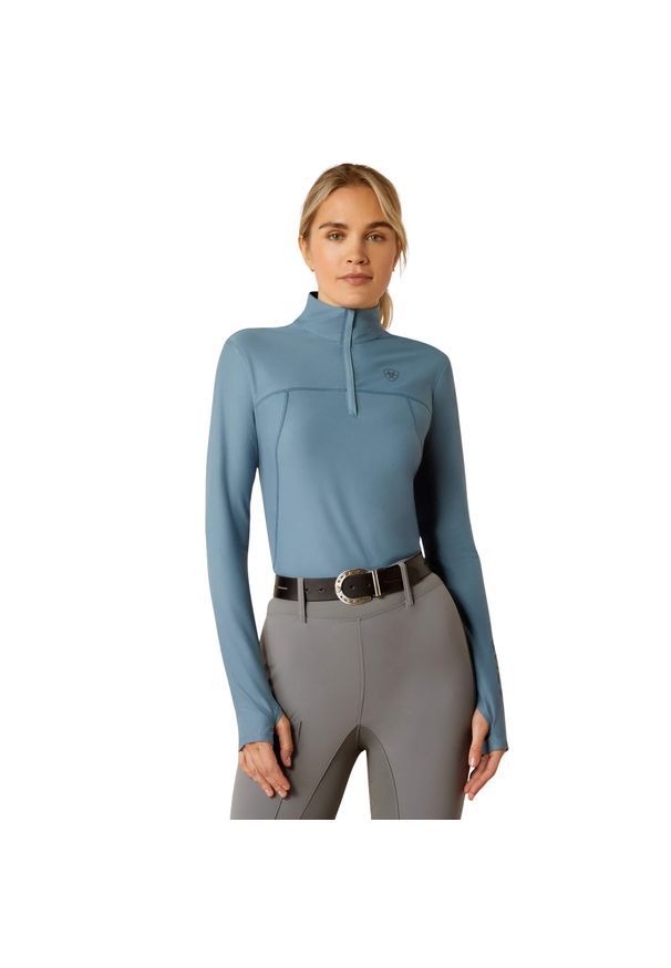 Kurtka jeździecka 1/4 zamek kobiet Ariat Lowell 3.0. Kolor: niebieski. Sport: fitness