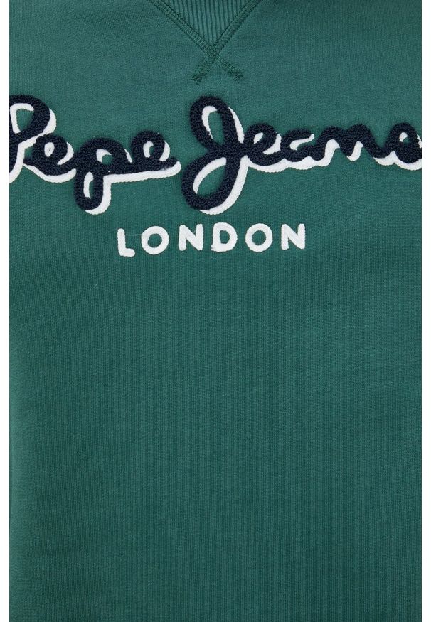 Pepe Jeans bluza bawełniana męska kolor zielony z aplikacją. Kolor: zielony. Materiał: bawełna. Wzór: aplikacja