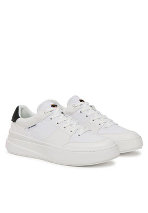 Karl Lagerfeld - KARL LAGERFELD Sneakersy KL54025 Biały. Kolor: biały. Materiał: skóra, zamsz