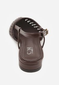 Born2be - Brązowe Sandały Ozdobione Plecionką Melorah. Okazja: na co dzień. Zapięcie: sprzączka. Kolor: brązowy. Materiał: jeans. Wzór: aplikacja. Styl: casual, elegancki #9