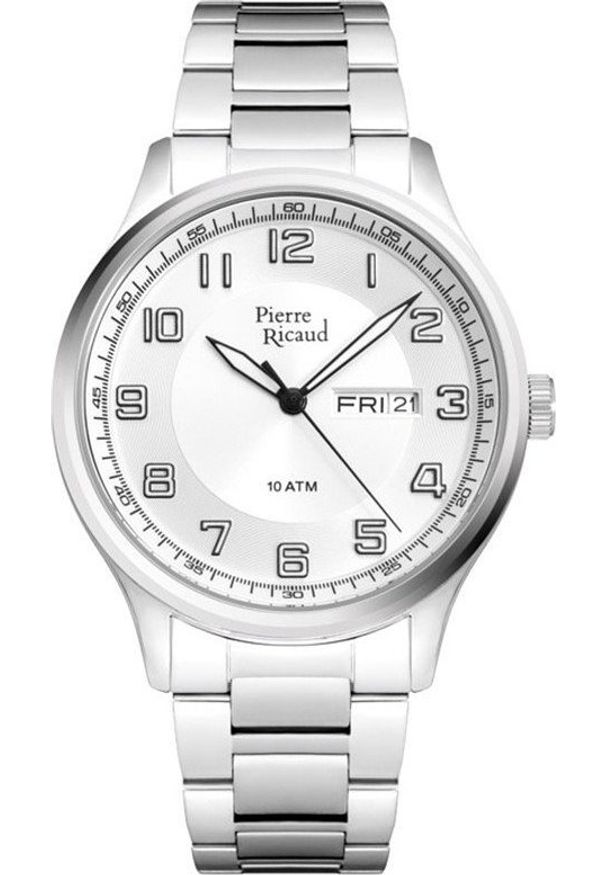 Zegarek Pierre Ricaud Zegarek męski Pierre Ricaud P60043.5123Q srebrny. Kolor: srebrny