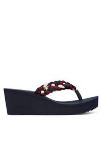 TOMMY HILFIGER - Tommy Hilfiger Japonki Th Wedge Braided Summer Sandal FW0FW09198 Kolorowy. Materiał: materiał. Wzór: kolorowy #3