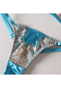 Intica - Strój kąpielowy z koronką i satynowymi akcentami na plażę Heidelore. Kolor: czarny. Materiał: satyna, koronka. Wzór: koronka #6