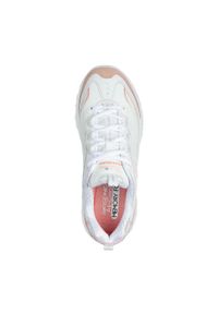 skechers - Buty do chodzenia damskie Skechers D'lites. Zapięcie: sznurówki. Kolor: pomarańczowy, biały, wielokolorowy. Materiał: syntetyk, tkanina, skóra, materiał. Szerokość cholewki: normalna. Model: Skechers Sport. Sport: turystyka piesza