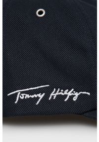 TOMMY HILFIGER - Tommy Hilfiger czapka bawełniana kolor granatowy gładka. Kolor: niebieski. Materiał: bawełna. Wzór: gładki #3