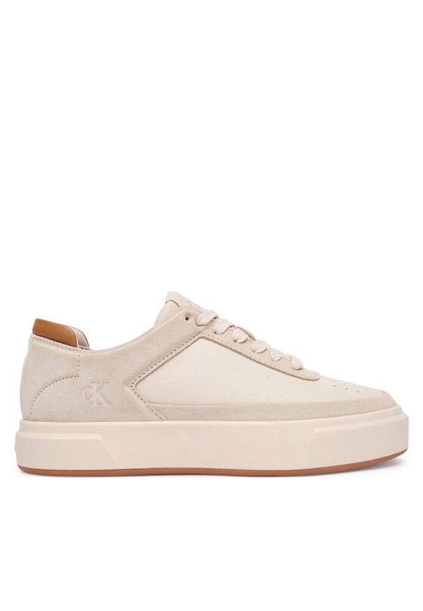 Calvin Klein Sneakersy Basket Lace Up Pro Lth Mix Mg YW0YW01987 Beżowy. Kolor: beżowy. Materiał: skóra