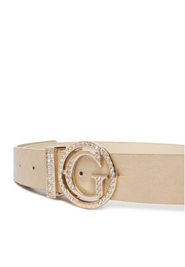 Guess Pasek Damski W6RZ01 WHFW0 Beżowy. Kolor: beżowy. Materiał: skóra