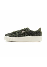 Buty do chodzenia damskie Puma Basket Platform VR Wmns. Zapięcie: sznurówki. Kolor: wielokolorowy, czarny, zielony. Materiał: materiał, syntetyk, tkanina. Szerokość cholewki: normalna. Obcas: na platformie. Sport: turystyka piesza