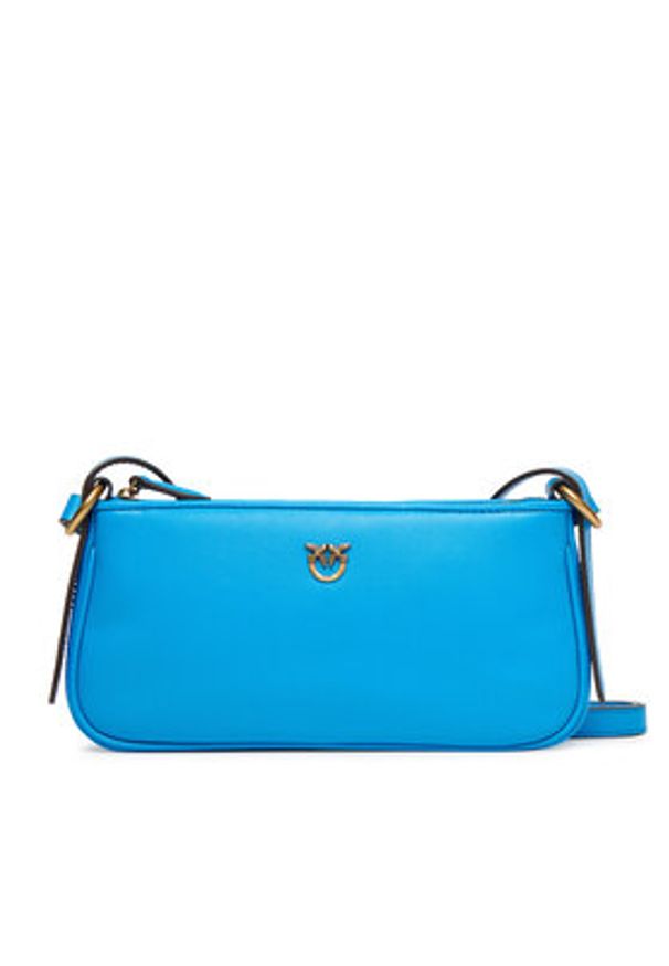Pinko - PINKO Torebka Half Moon Baguette Mini AI 25-26 PLTT 105069 A0QO Niebieski. Kolor: niebieski. Materiał: skórzane