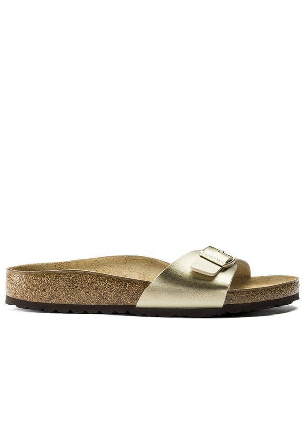 Klapki Birkenstock Madrid 1016107 - złote. Kolor: złoty. Materiał: skóra, syntetyk, welur, materiał