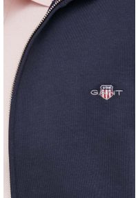 GANT - Gant bluza męska kolor granatowy gładka. Kolor: niebieski. Materiał: dzianina. Wzór: gładki #2