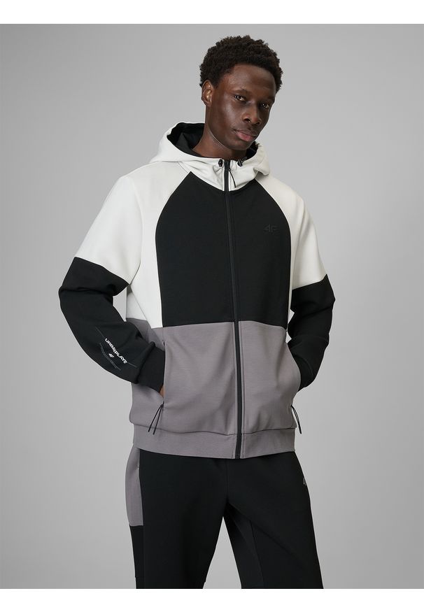 4f - 4F Bluza dresowa regular z kapturem męska - multikolor XXL. Okazja: na co dzień. Typ kołnierza: kaptur. Kolor: wielokolorowy. Materiał: dresówka. Styl: casual, sportowy