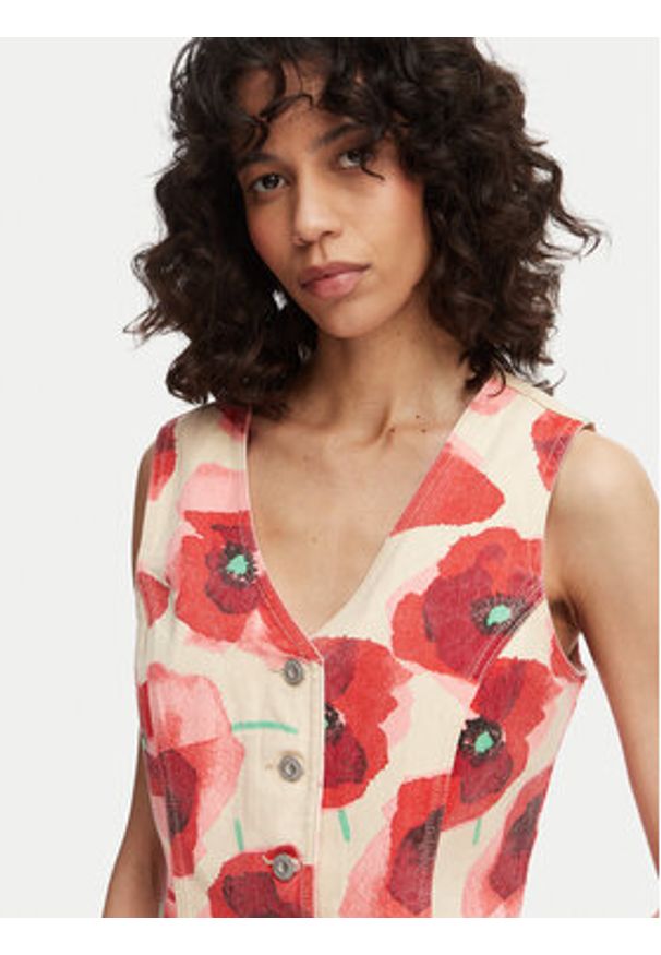 French Connection Kamizelka Poppy 7G9A9 Czerwony Slim Fit. Kolor: czerwony. Materiał: bawełna