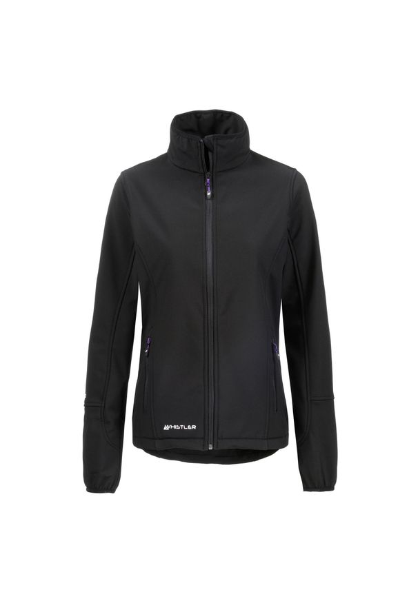 Damska kurtka wodoodporna Whistler Covina. Kolor: czarny, szary, wielokolorowy. Materiał: softshell. Sport: turystyka piesza