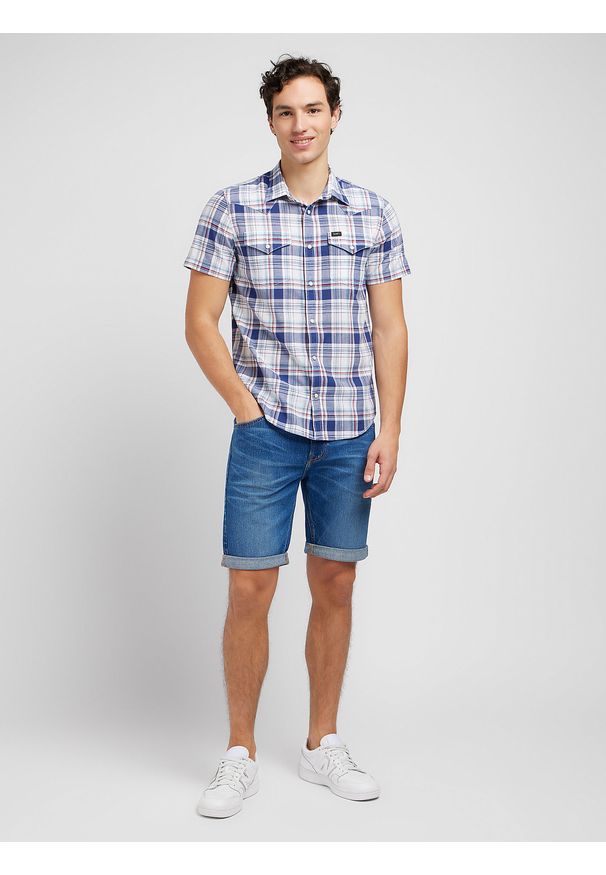 Lee - LEE MĘSKA KOSZULA LEE SS WESTERN SHIRT MEDIEVAL BLUE 112349936
