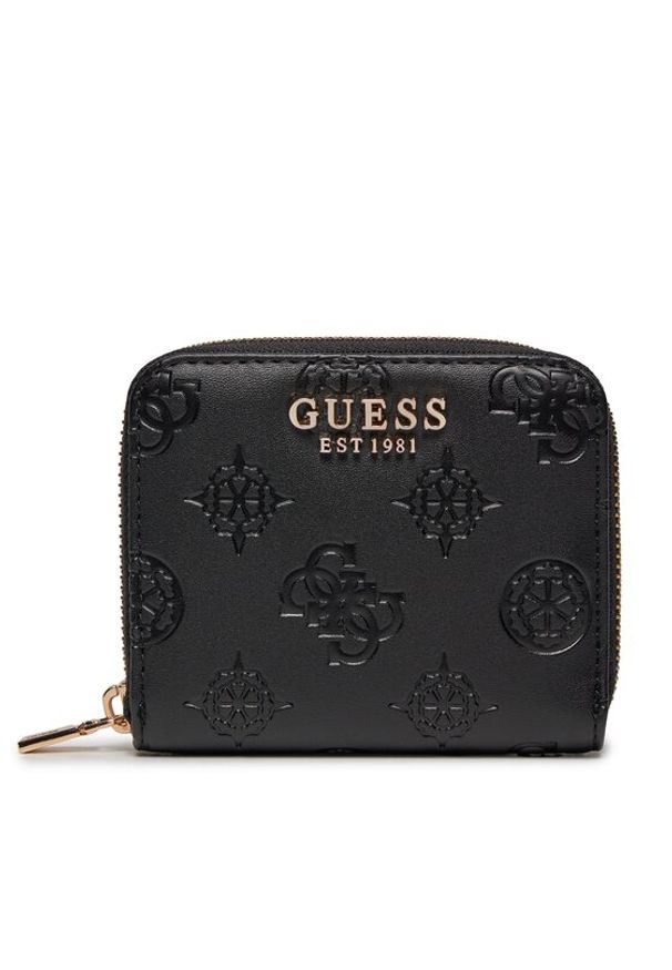 Guess Mały Portfel Damski SWPG92 20370 Czarny. Kolor: czarny. Materiał: skóra