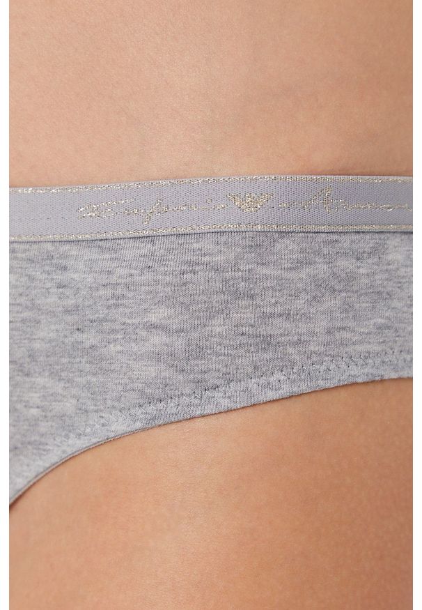 Emporio Armani Underwear Figi kolor szary. Kolor: szary. Materiał: materiał, dzianina. Wzór: gładki