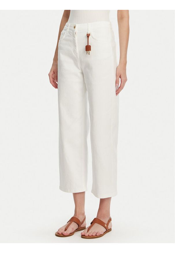 Elisabetta Franchi Jeansy PJ-87D-51E2 Biały Regular Fit. Kolor: biały