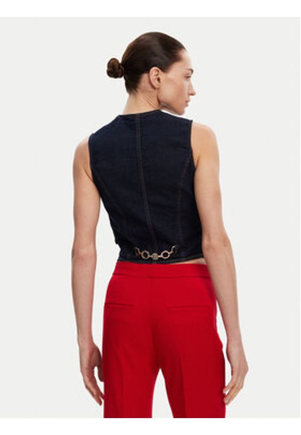 Fracomina Kamizelka FR25SJ5024D46093 Granatowy Slim Fit. Kolor: niebieski. Materiał: bawełna
