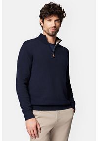 Lancerto - Sweter Ciemnogranatowy Rozpinany z Bawełną Bence. Kolor: niebieski. Materiał: bawełna, elastan #1