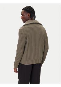 Hugo - HUGO Sweter Srigg 50547002 Beżowy Relaxed Fit. Kolor: beżowy. Materiał: bawełna #4