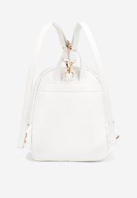 Born2be - Biały Plecak z Tłoczeniem i Rączką Rivseki. Kolor: biały. Styl: elegancki
