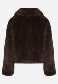 Born2be - Brązowa Krótka Kurtka Futerko z Kołnierzem Anantia. Okazja: do pracy, na co dzień, na randkę. Kolor: brązowy. Materiał: futro. Długość: krótkie. Styl: casual #7