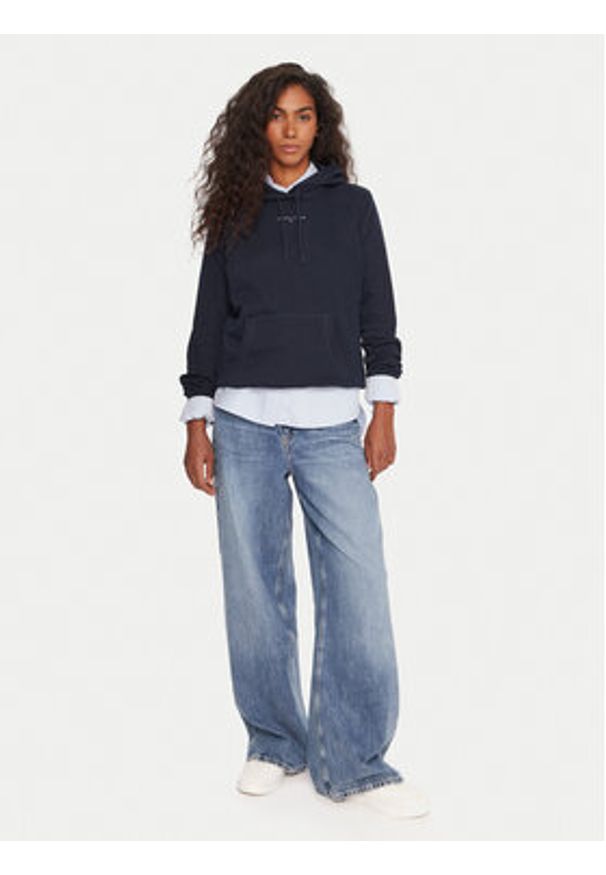 Tommy Jeans Bluza Linear DW0DW21963 Granatowy Regular Fit. Kolor: niebieski. Materiał: bawełna