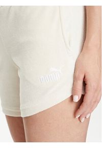 Puma Szorty sportowe Ess Elevated 677946 Écru Regular Fit. Materiał: bawełna #5