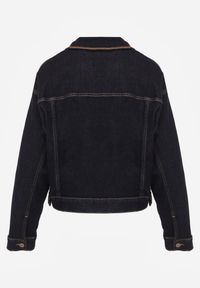 Renee - Niebieska Jeansowa Kurtka z Bawełną z Ozdobnymi Lamówkami Nedine. Kolor: niebieski. Materiał: bawełna, jeans. Styl: klasyczny, boho #2