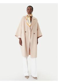 Marella Płaszcz wełniany Teca 2613011011 Beżowy Relaxed Fit. Kolor: beżowy. Materiał: syntetyk #6