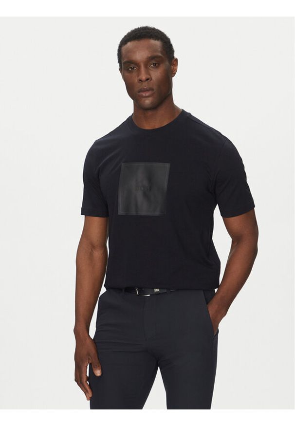 BOSS T-Shirt Logo 50538096 Granatowy Regular Fit. Kolor: niebieski. Materiał: bawełna