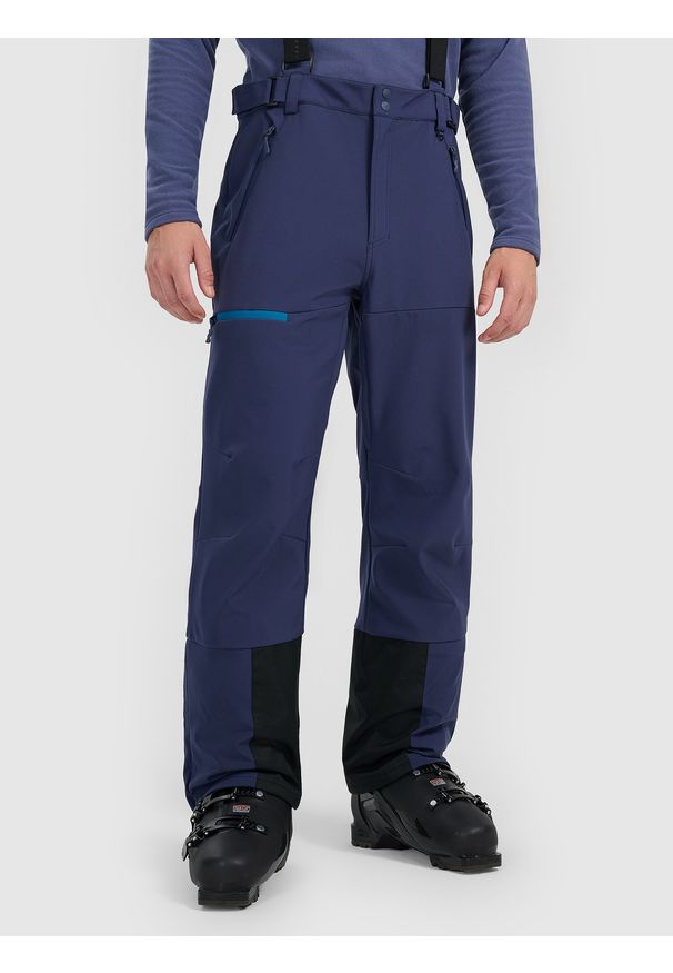 4f - 4F Spodnie narciarskie softshellowe membrana 10000 męskie - granatowe XXL. Kolor: niebieski. Materiał: softshell, materiał. Sezon: zima. Sport: narciarstwo