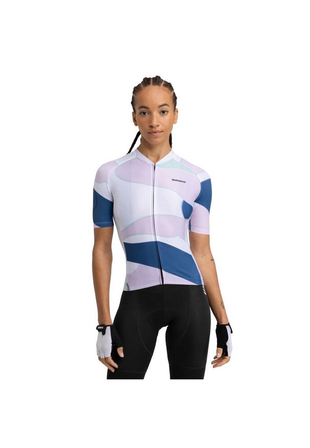 SIROKO - Damska koszulka rowerowa z krótkim rękawem Kolarstwo Siroko M2 Provence. Kolor: biały. Materiał: poliester, materiał. Długość rękawa: krótki rękaw. Długość: krótkie. Sezon: lato. Sport: kolarstwo