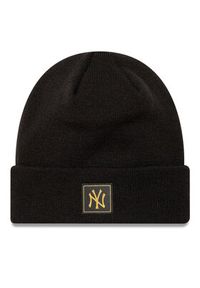 New Era Czapka New York Yankees Metallic Badge Black Cuff Knit Beanie 60424815 Czarny. Kolor: czarny. Materiał: akryl, materiał #3