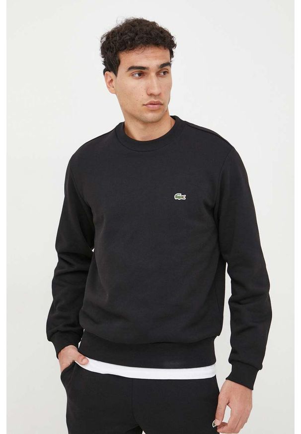Lacoste bluza męska kolor czarny gładka SH9608-132. Kolor: czarny. Materiał: bawełna, poliester. Wzór: gładki