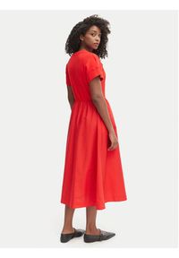 TOMMY HILFIGER - Tommy Hilfiger Sukienka codzienna WW0WW51148 Czerwony Regular Fit. Okazja: na co dzień. Kolor: czerwony. Materiał: bawełna. Typ sukienki: proste. Styl: casual #3