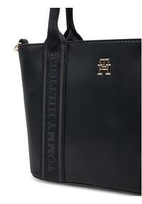 TOMMY HILFIGER - Tommy Hilfiger Torebka Th Logotape Mini Tote AW0AW17201 Czarny. Kolor: czarny. Materiał: skórzane #3