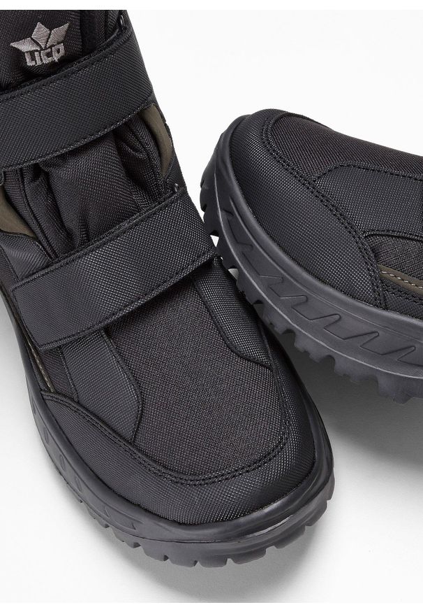 bonprix - Botki zimowe marki Lico. Zapięcie: rzepy. Kolor: czarny. Materiał: nylon. Sezon: zima