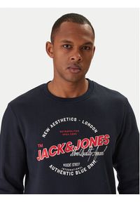 Jack & Jones Bluza Logo 12288925 Granatowy Regular Fit. Kolor: niebieski. Materiał: syntetyk #4