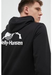 Helly Hansen bluza YU HOODIE 2.0 męska kolor czarny z kapturem gładka 53582. Okazja: na co dzień. Typ kołnierza: kaptur. Kolor: czarny. Materiał: dzianina. Wzór: gładki. Styl: casual #5
