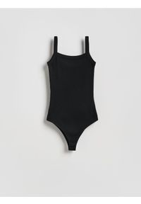 Reserved - Body z bawełną - czarny. Kolor: czarny. Materiał: bawełna