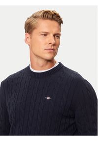 GANT - Gant Sweter 8050601 Granatowy Regular Fit. Kolor: niebieski. Materiał: bawełna #4