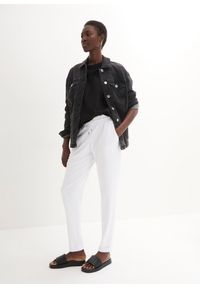 bonprix - Spodnie z gumką w talii, z mieszanki wiskozy. Kolor: biały. Materiał: wiskoza. Długość: długie #2