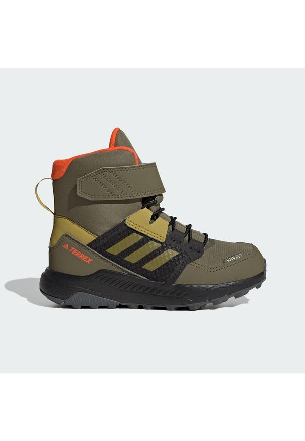 Buty turystyczne dla dzieci Adidas Terrex Trailmaker High COLD.RDY. Kolor: zielony, pomarańczowy, wielokolorowy. Sezon: zima. Model: Adidas Terrex