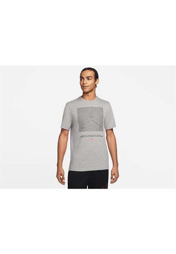 Koszulka sportowa męska Nike Air Jordan Jumpman Grapfic. Kolor: szary. Materiał: bawełna. Długość rękawa: krótki rękaw. Długość: krótkie. Sport: fitness